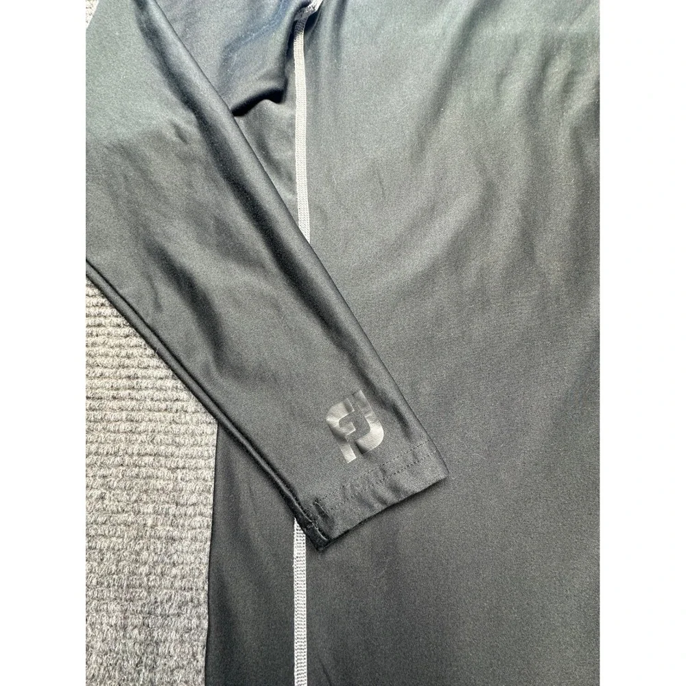 FootJoy Thermal Base Layer Men L Black Long Sleeve Mock Neck Contrast Stitching